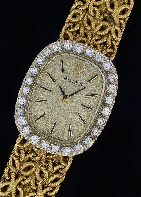 ladies gold and diamond rolex watch|vintage rolex diamond ladies watch.